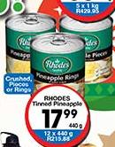 Rhodes Trimed Pineapples-440g Each