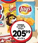 Simba Or Lays Chips-48x50g