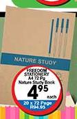 Freedom Stationary A4 72 Page Study Book-Each