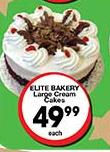 Elite Bakery Large Cream Cakes-Each