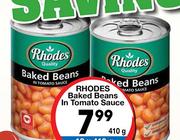 Rhodes Baked Beans In Tomato Sauce-12x410g