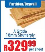 A Grade 18mm Shutterply-Per Sheet