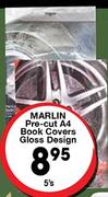 Marlin Pre-Cut A4 Book Covers Gloss Design-5's Pack