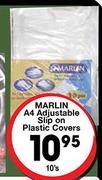 Marlin A4 Adjustable Slip On Plastic Covers-10's Pack