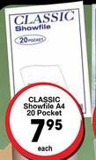 Classic Showfile A4 20 Pockets-Each