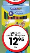 Marlin Jumbo Crayons-9's Pack