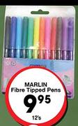 Marlin Fibre Tipped Pens-12's Pack