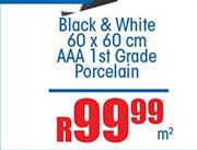 Black & White 60x60cm AAA 1st Grade Porcelain-Per Sqm