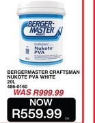 Berger Master 20L Craftsman Nukote PVA White 486-0160
