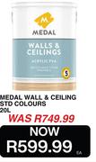 Medal 20L Wall & Ceiling STD Colours
