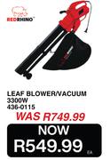 Red Rhino Leaf Blower/Vacuum 3300W 436-0115
