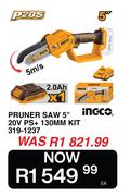 Ingco Prunner Saw 5" 20V PS+ 130mm Kit 319-1237