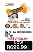 Ingco 20V PS+ C/L Grinder 76mm 8 Pcs 319-1227