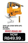 Ingco Saw Jig 570W With 3 Pc Blade 319-0679