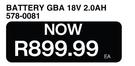 Bosch Battery GBA 18V 2.0Ah 578-0081