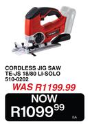 Einhell Cordless Jig Saw TE-JS 18/80 Li-Solo 510-0202