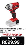 Einhell Impact Driver TE-CI 18/1 LI-SOLO Cordless 510-0279