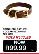Stitched Leather Collar 16 x 400mm 129-0091