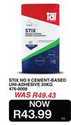 Tal Stix No II Cement Based Uni-Adhesive 476-0008-20Kg