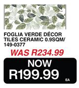 Foglia Verde Decor Tiles Ceramic 0.9SQM/149-0377
