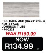 Tile Barn Ash (BA-241) 242 x 490 4 Face Johnson Tiles 474-0222
