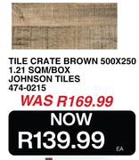 Tile Crate Brown 500 x 250 1.21 SQM/Box Johnson Tiles 474-0215