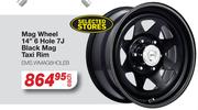 Mag Wheel 14" 6 Hole 7J Black Mag Taxi Rim