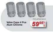 Valve Caps 4 Pce Alum Chrome