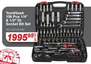 TomiHawk 106 Pce 1/4" & 1/2" Dr Socket Bit Set