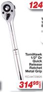 TomiHawk 1/2"  Dr Quick Release Ratchet Metal Grip