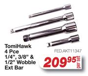 TomiHawk 4 Pce 1/4", 3/8" & 1/2" Wobble Ext Bar