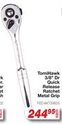 TomiHawk 3/8" Dr Quick Release Ratchet Metal Grip