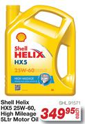 Shell Helix HX5 25W-60 High Mileage Motor Oil SHL.91571-5L Each