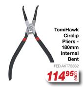 Tomi HawK Circlip Pliers 180mm Internal Bent FED.AKT3332