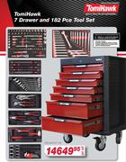 Tomi HawK 7 Drawer & 182 Pce Tool Set FED.AKT47116