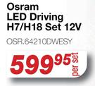 Osram LED Driving H7/H18 Set 12V OSR.64210DWESY-Per Set