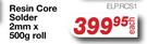 Resin Core Solder 2mm x 500g Roll ELP.RCS1