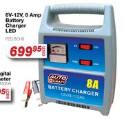 Auto Kraft 6V-12V, 8 Amp Battery Charger LED FED.BCH8