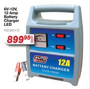 Auto Kraft 6V-12V, 12 Amp Battery Charger LED FED.BCH12