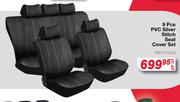 Auto Kraft 9 Pce PVC Silver Stitch Seat Cover Set FED.TY2253-Per Set