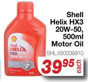 Shell Helix HX3 20W-50 Motor Oil SHL.550039910-500ml