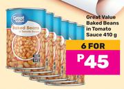 Great Value Baked Beans In Tomato Sauce-For 6 x 410g 
