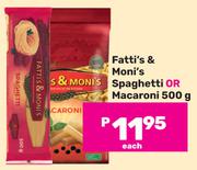 Fatti's & Moni's Spaghetti Or Macaroni-500g Each