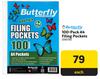 Butterfly 100 Pack A4 Filing Pockets 256726