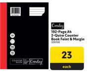 Croxley 192 Page A4 2 Quire Counter Bok Feint & Margin 326159