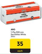 Aro 1 Ply 300mm Serviettes White-200's