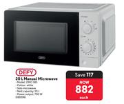 Defy 20L Manual Microwave DMO 383 389396