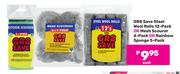 GR8 Save Steel Wool Rolls 12 Pack Or Mesh Scourer 4 Pack Or Rainbow Sponge 5 Pack-Each
