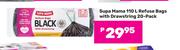 Supa Mama 110L Refuse Bags With Drawstring 20 Pack