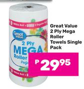 Great Value 2 Ply Mega Roller Towels Single Pack